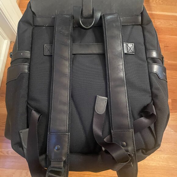 Allen Edmonds Leather/Canvas Flip Top Backpack - Picture 3 of 4